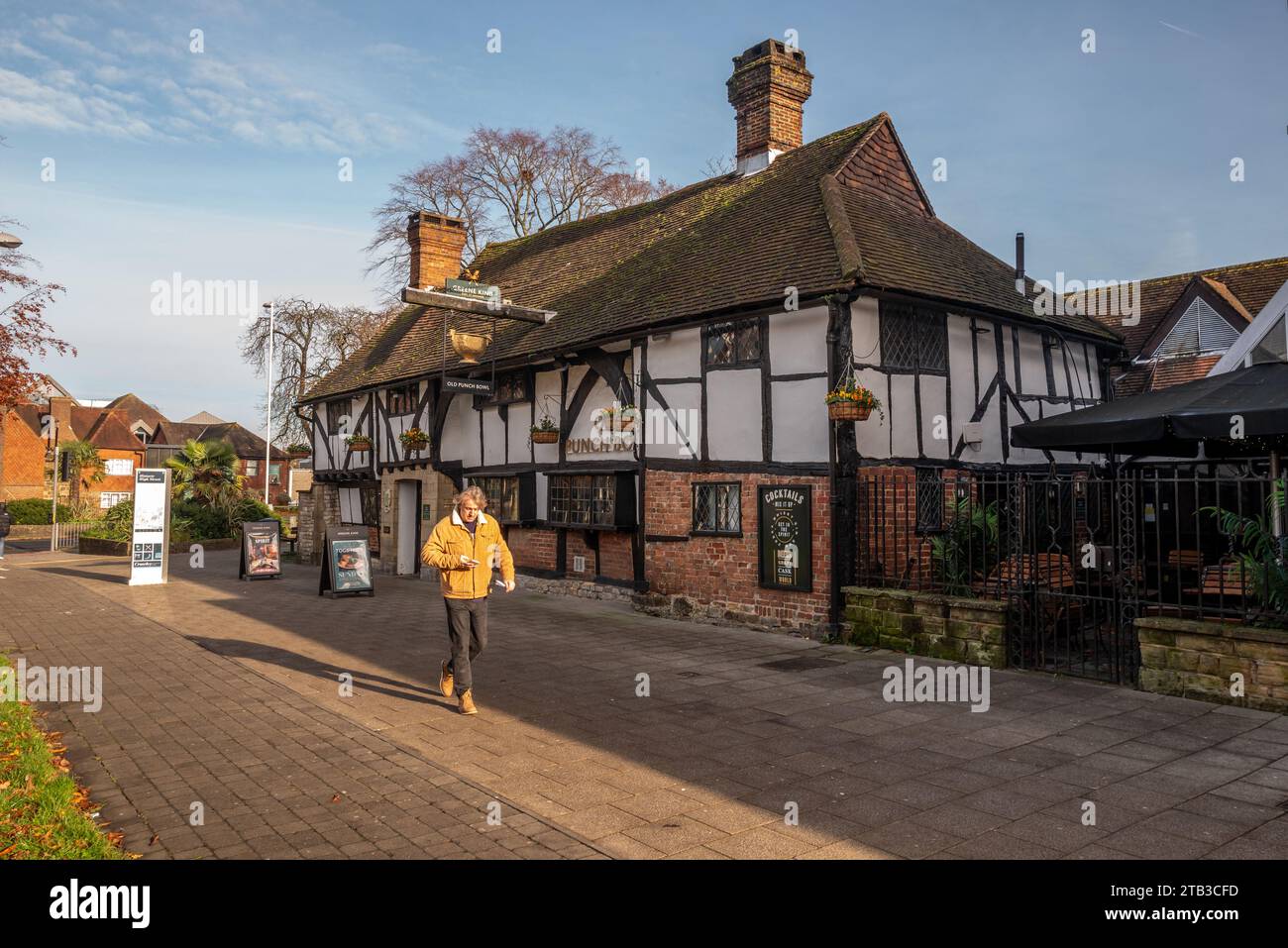 Crawley, November 29th 2023 The Old Punch Bowl pub in the High Street