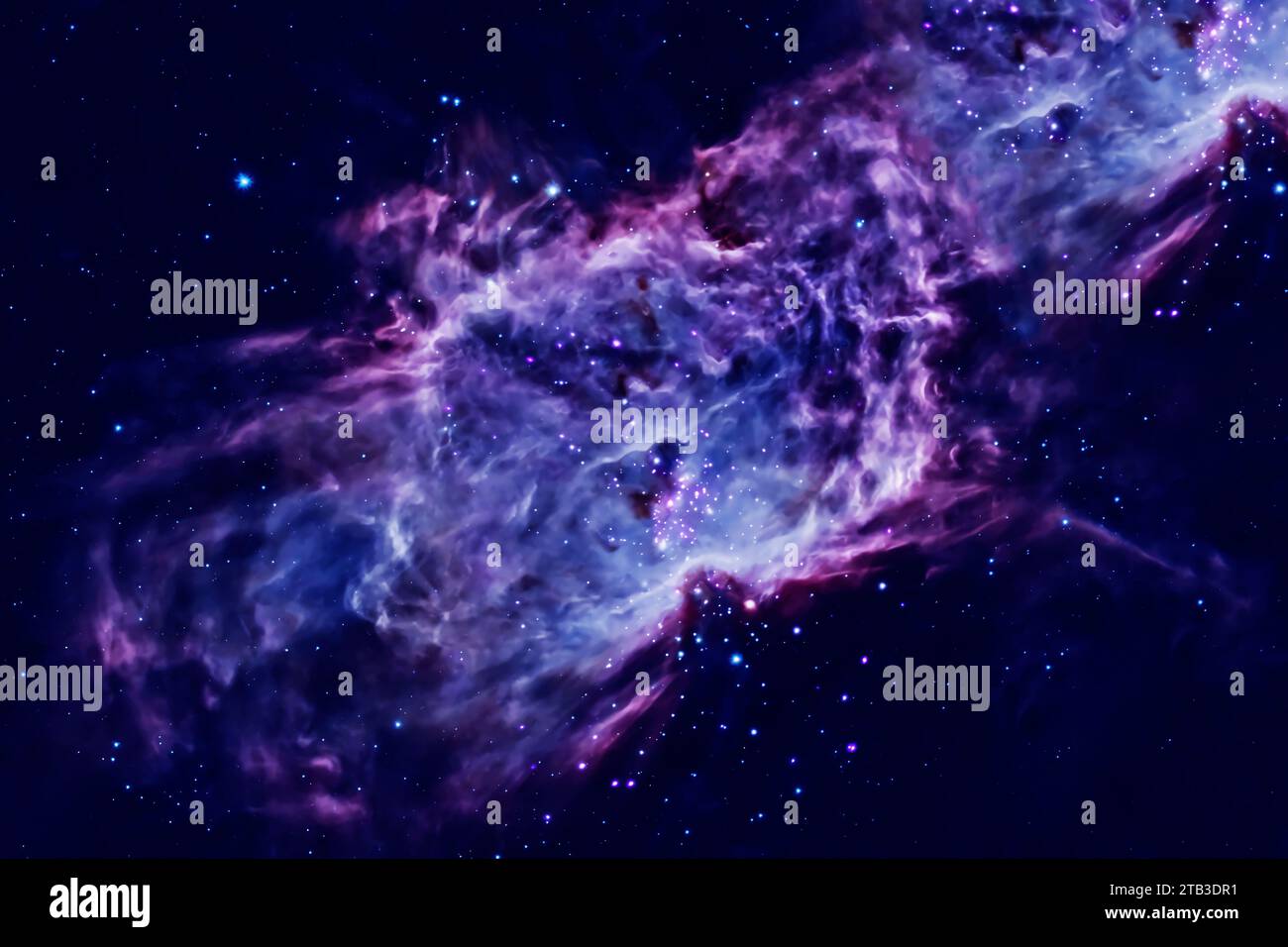 Blue cosmic nebula. Elements of this image furnished by NASA. High ...