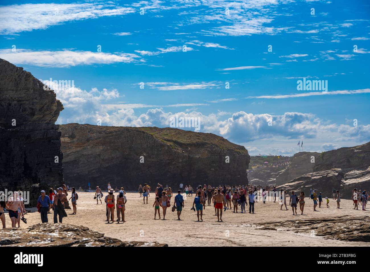 Praia das Catedrais - As Catedrais beach - name given by tourist authorities to beach in Ribadeo, Galicia, Spain. Original name is Praia de Augas Sant Stock Photo