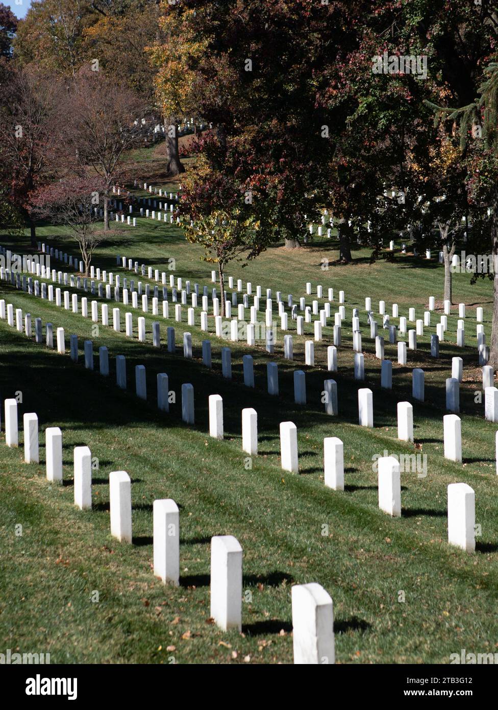 Arlington National Cemetery is one of two cemeteries in the United States National Cemetery System that are maintained by the United States Army. Stock Photo