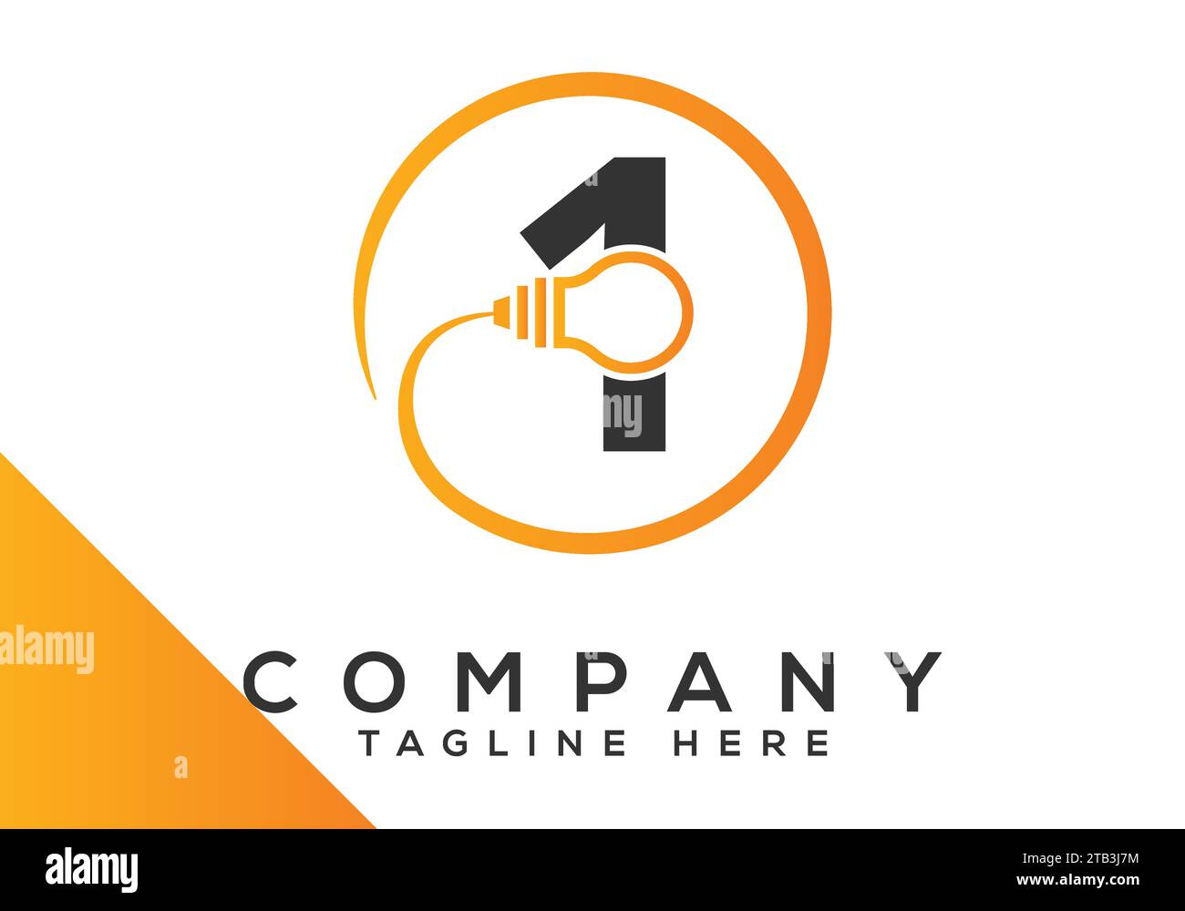 Letter 1 electric bulb Design Vector Template. industrial and technology logo symbols Stock Vector