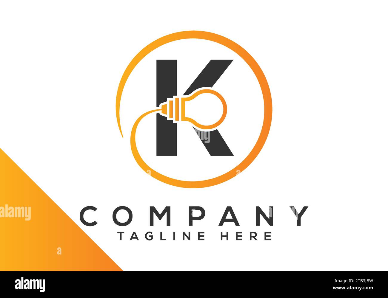 Letter K electric bulb Design Vector Template. industrial and