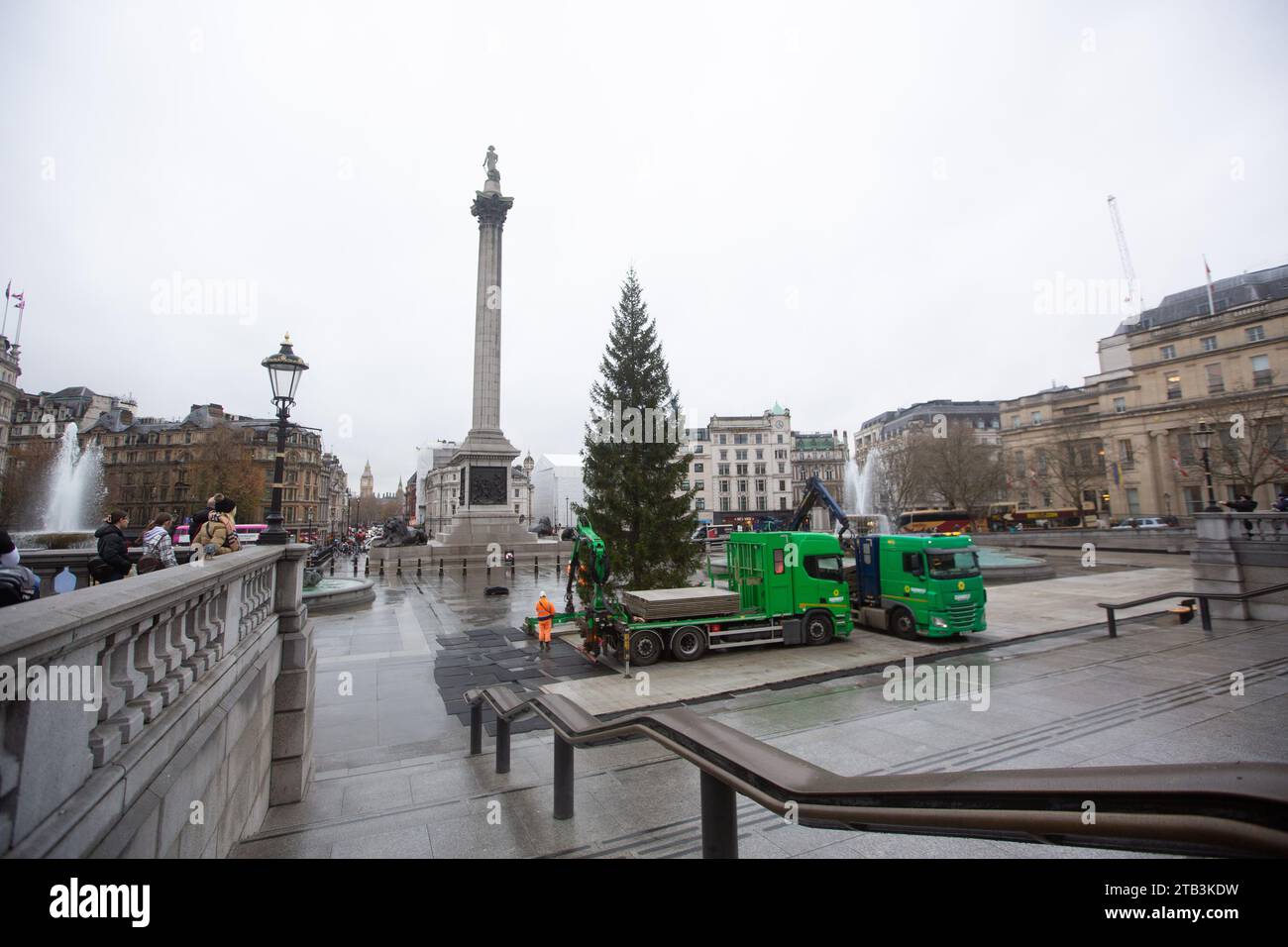 London, England, UK. 4th Dec, 2023. Traditional Christmas tree is seen