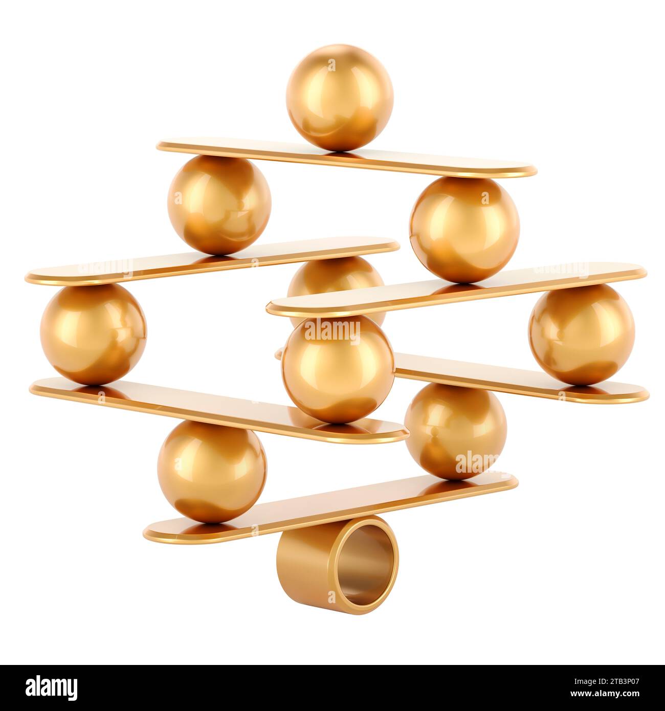 Balance concept with balls, 3D rendering isolated on white background Stock Photo
