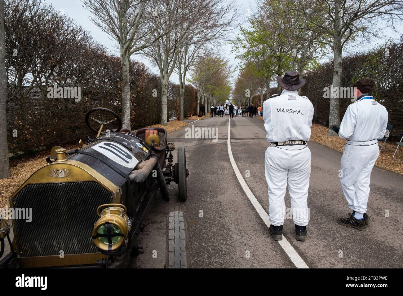 The 1911 SCAT ready for the S.F.Edge Trophy race for Edwardian cars at the 80th Members' Meeting, Goodwood Motor Racing Circuit, Chichester, UK Stock Photo