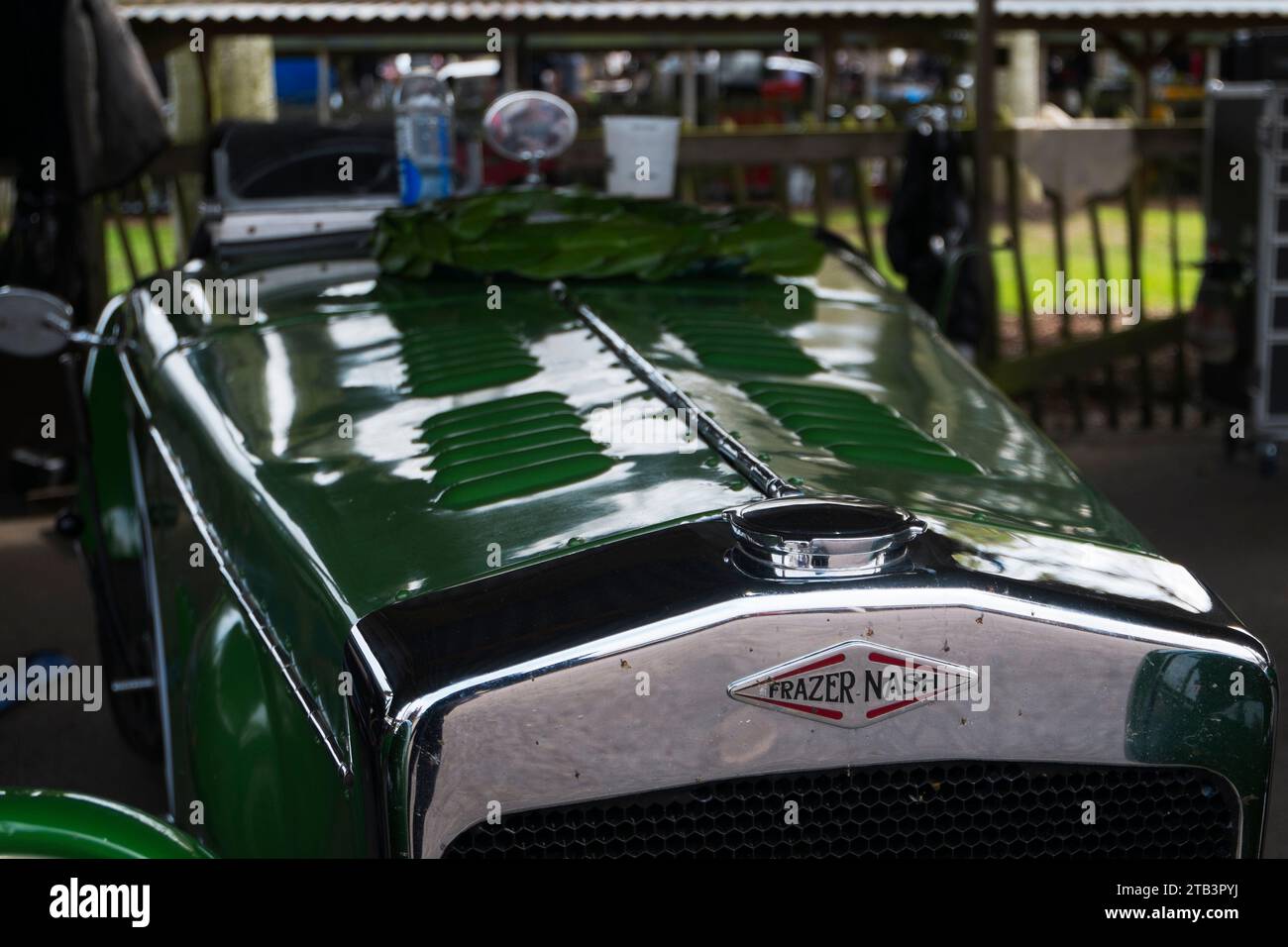 The green 1932 Frazer Nash TT Replica of Robert Beebee with third place ...