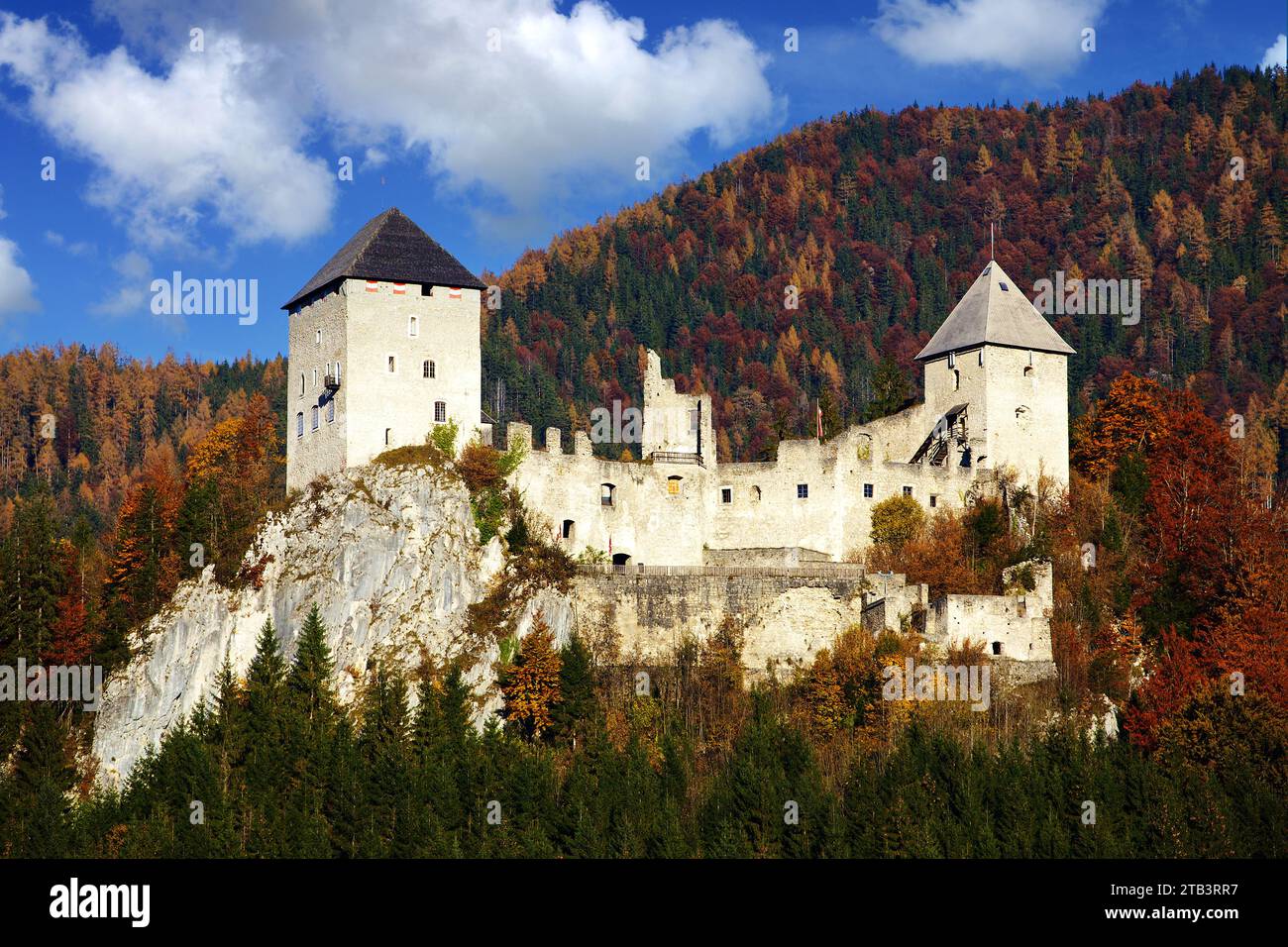 Burg Gallenstein, Österreich, Steiermark, St. Gallen - Gallenstein Castle, Austria, Styria, St. Gallen Stock Photo