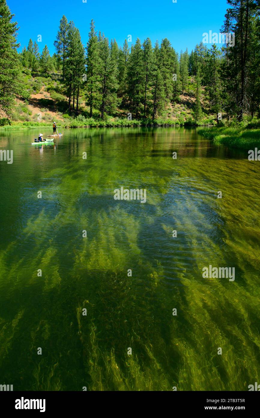 USA, Oregon, Bend, Rancho las Hierbas, Deschutes River, Sun river Stock