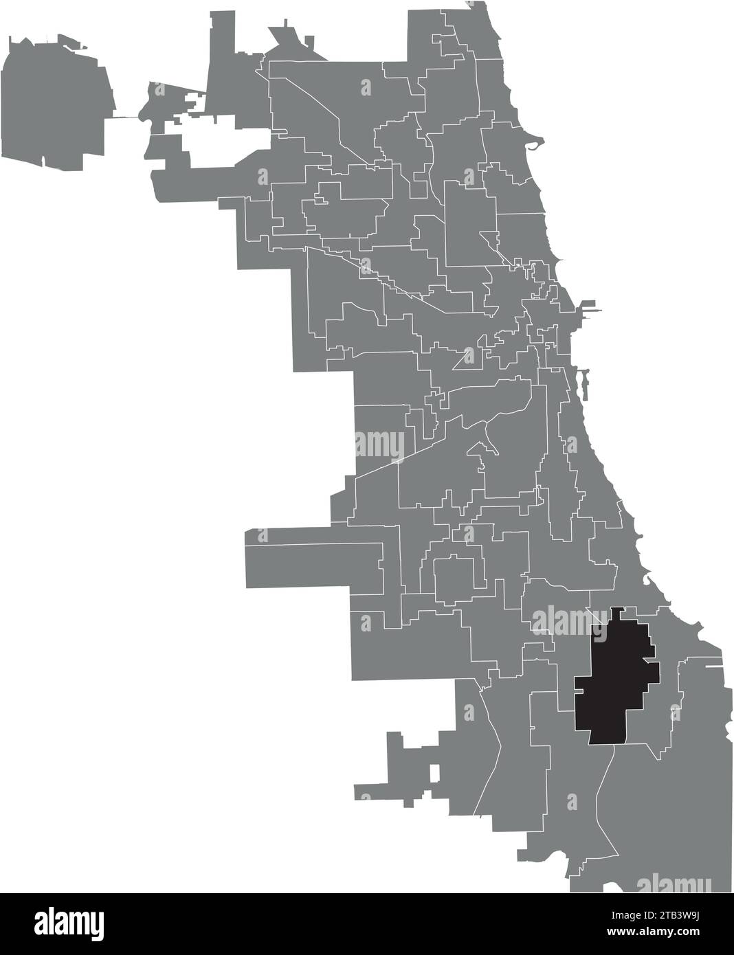 Locator map of the WARD 8, CHICAGO CITY COUNCIL Stock Vector