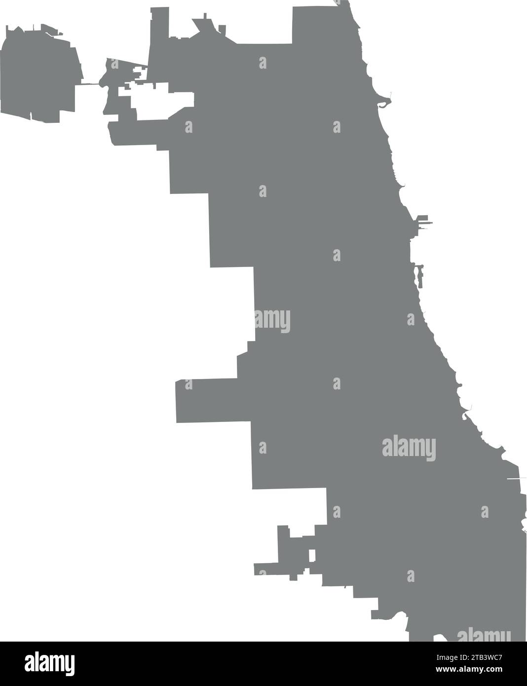 Gray wards map of the CHICAGO CITY COUNCIL, ILLINOIS Stock Vector Image