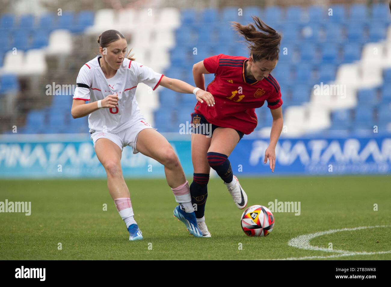 KAMBER LIA, RANERA ADRIANA player from Spain during the match, SPAIN vs SWITZERLAND  WU19 Women, friendly match Costa Calaidad Women's Soccer Week,  P Stock Photo