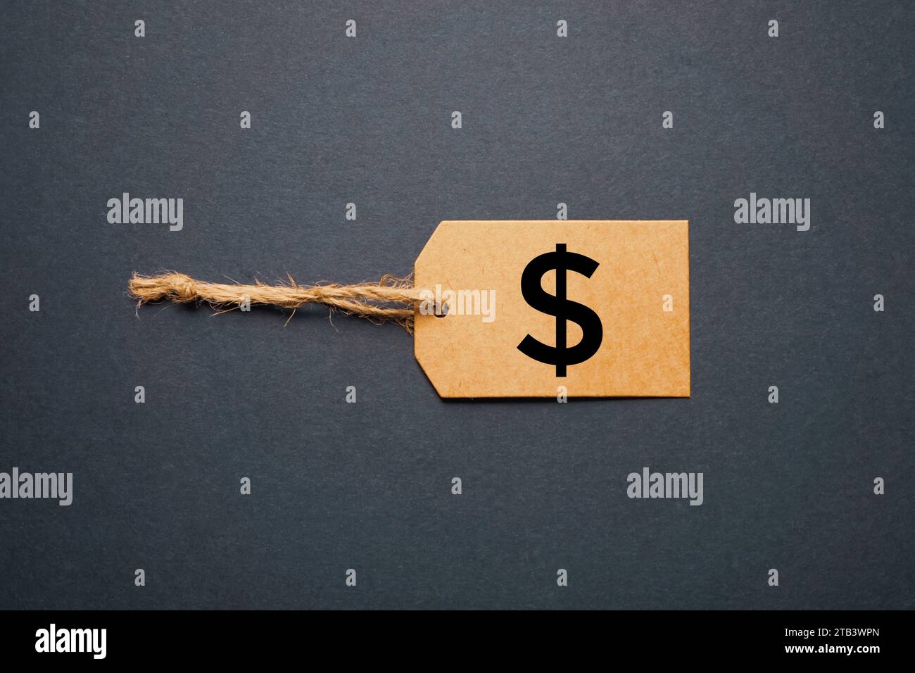 golden price tag with dollar symbol, golden mockup Stock Photo