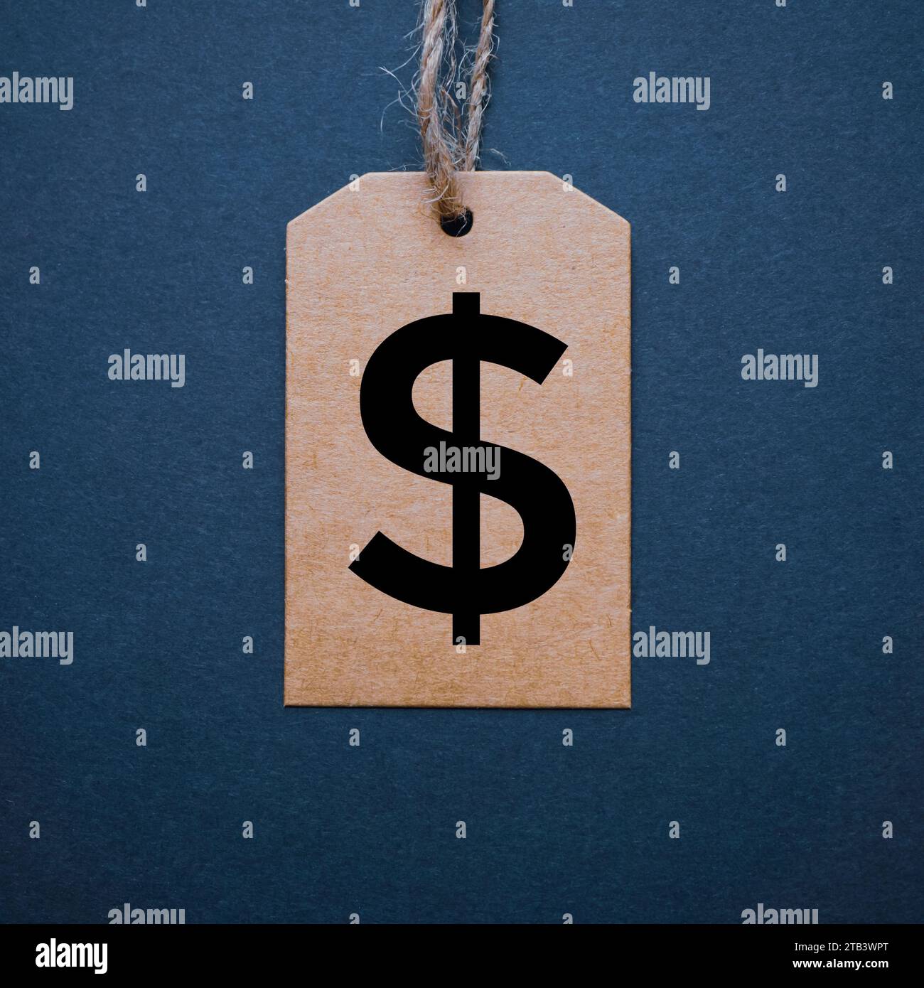 golden price tag with dollar symbol, golden mockup Stock Photo