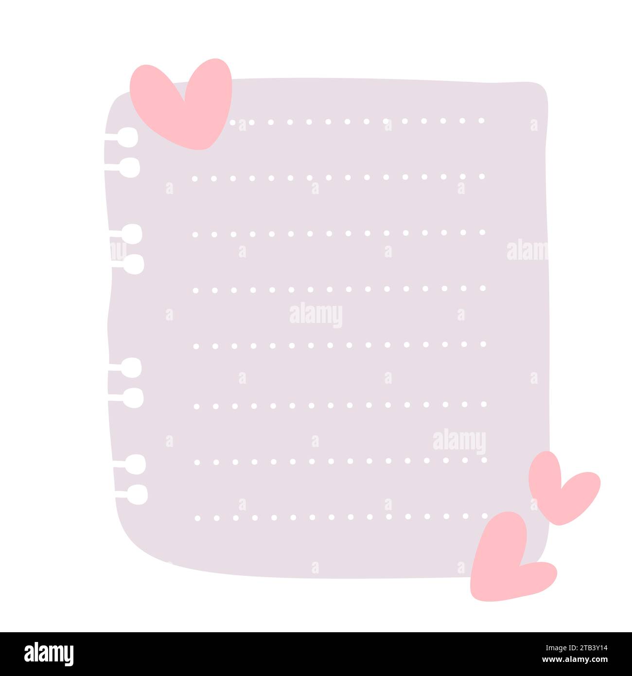 lilac note paper post with hearts. Love romantic sticker on wall ...