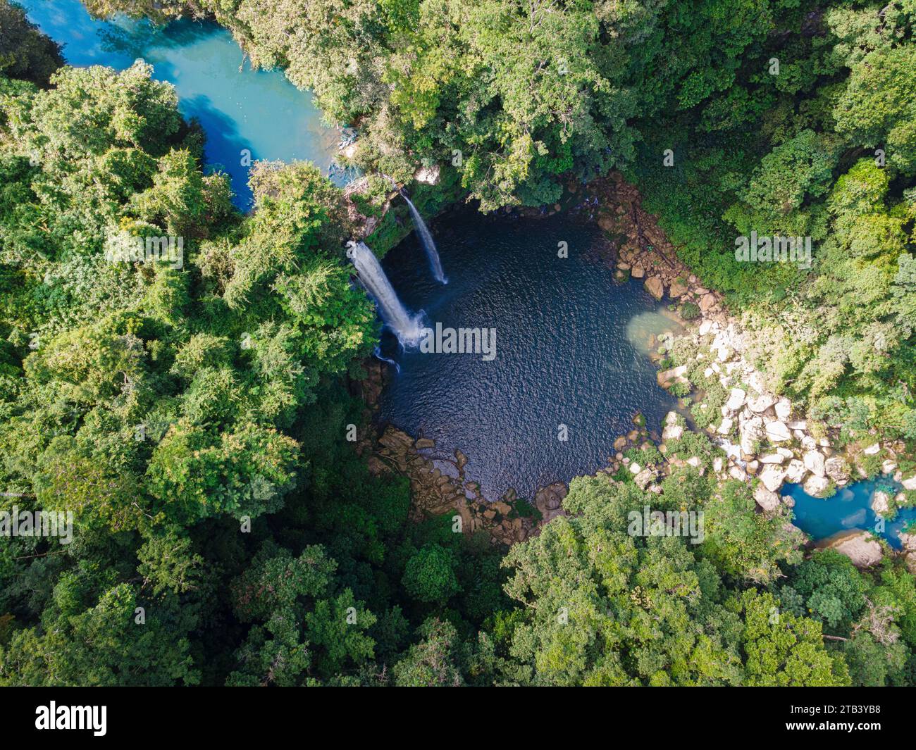 Image of Misolha waterfalls in the middle of the jungle, Mexico Stock Photo