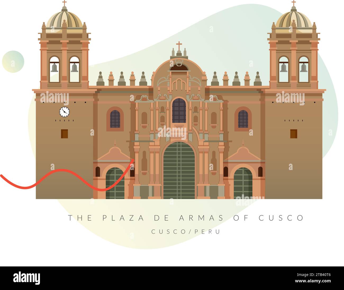 The Plaza de Armas of Cusco - Stock Illustration as EPS 10 File Stock ...