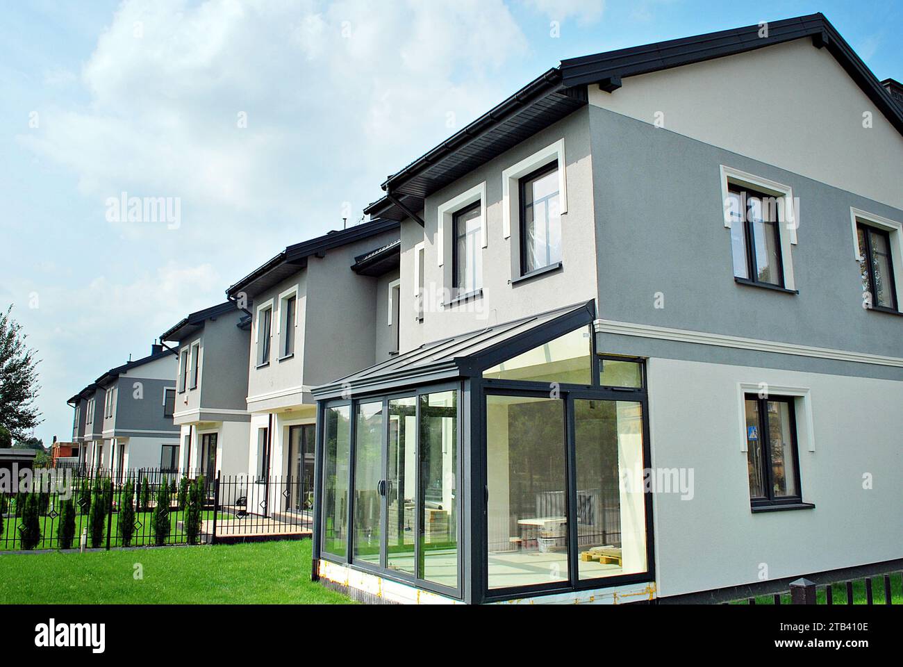 New single family house in a new development area. Residential home ...