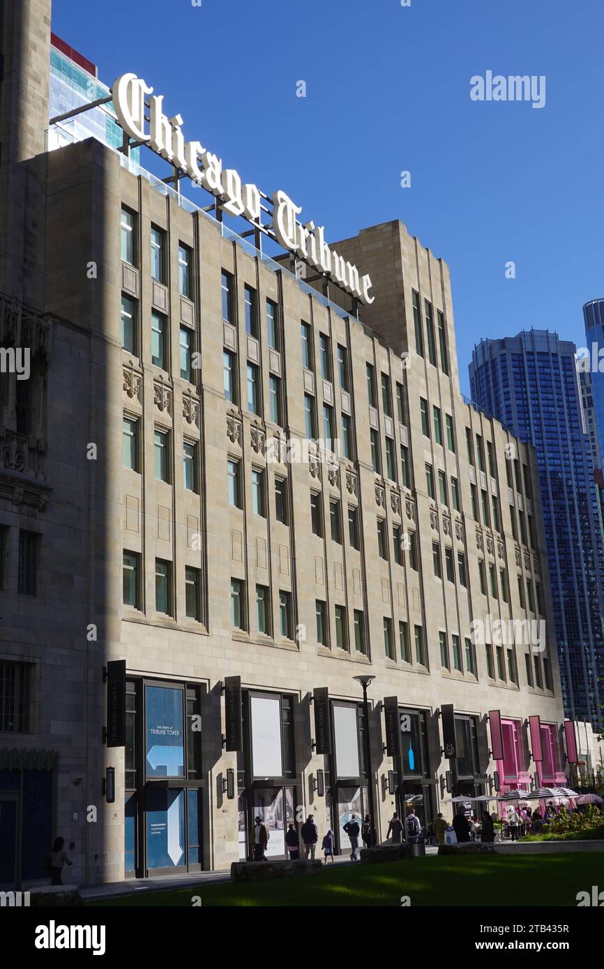 Chicago Tribune building, Chicago, Illinois, USA Stock Photo