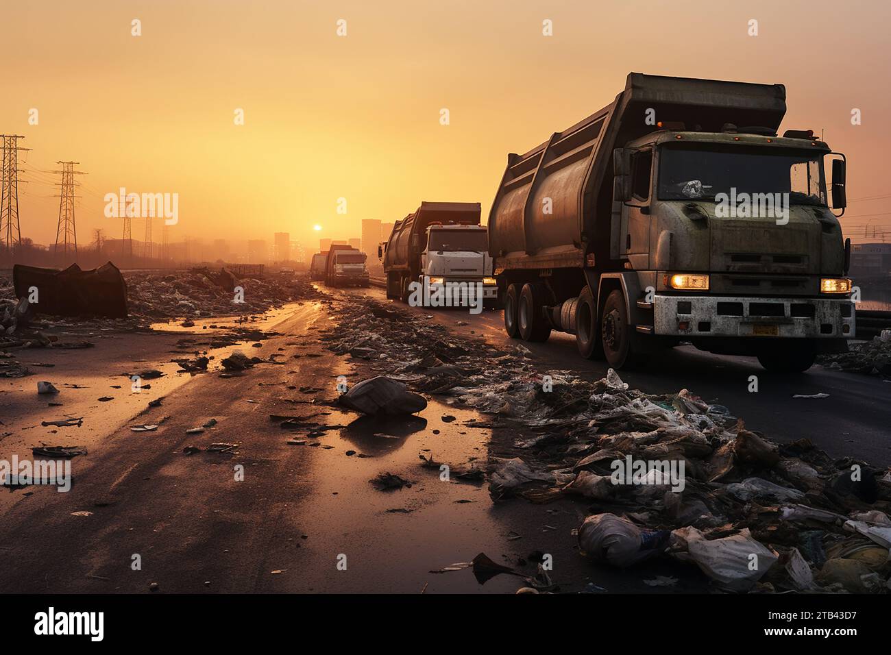 Trucks dumping waste landfill hi-res stock photography and images - Alamy