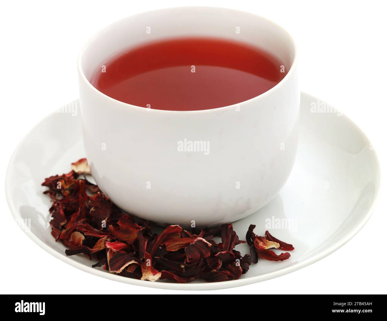 Roselle tea in a white cup isolated Stock Photo