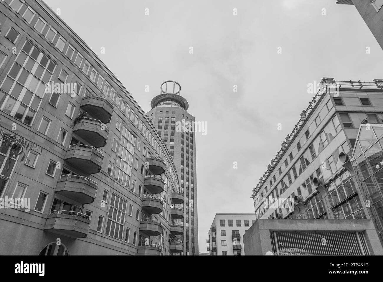Buildings with sky Black and White Stock Photos & Images - Alamy