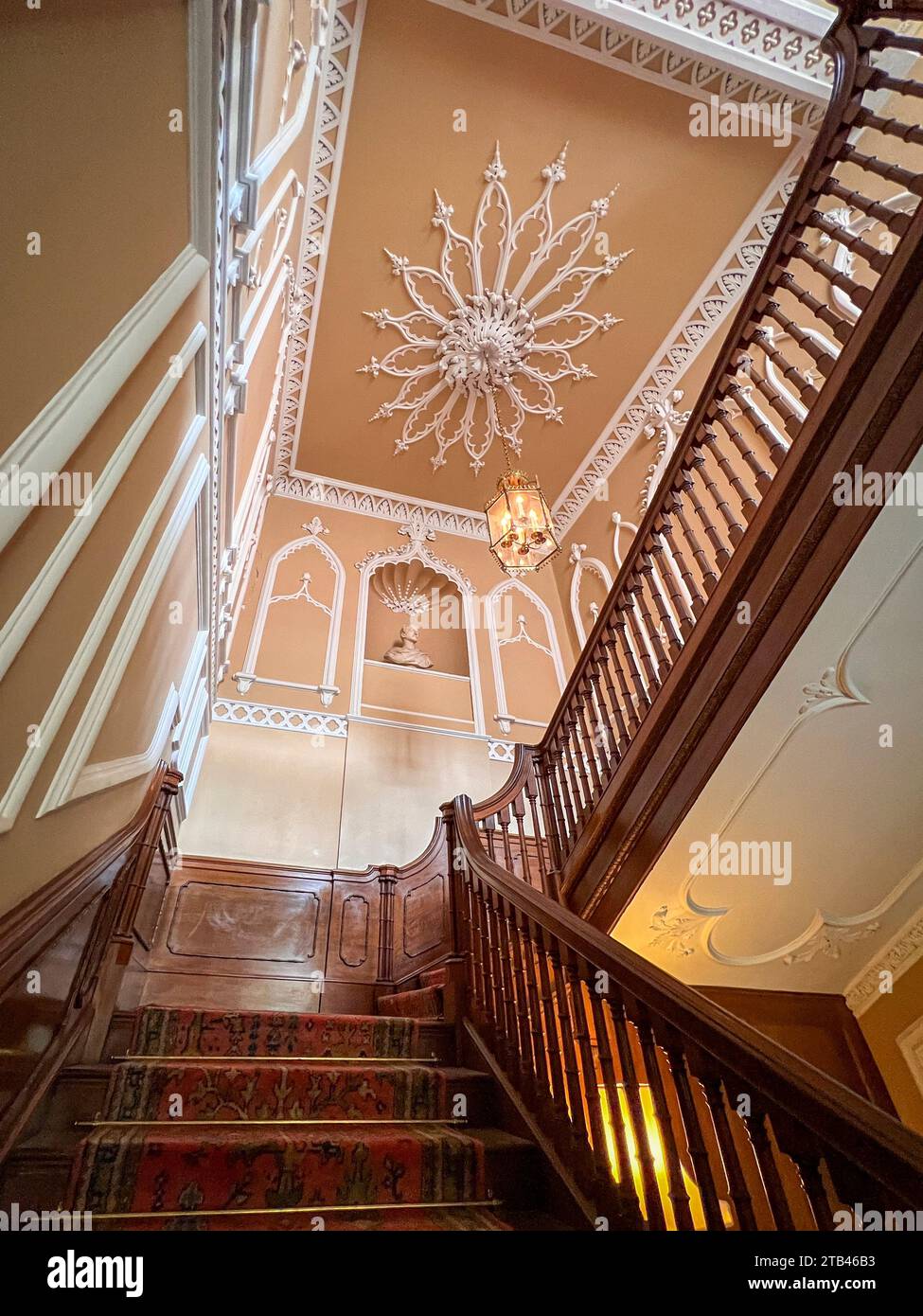 Croft Interior Interior staircase of Croft Castle in Yarpole, Herefordshire, UK Stock ...