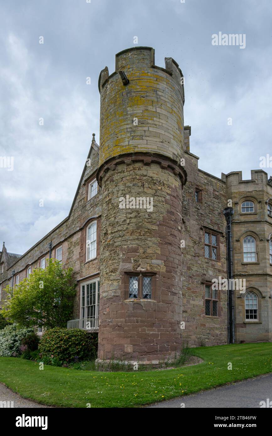 Corner turret of Croft Castle in Yarpole, Herefordshire, UK Stock Photo