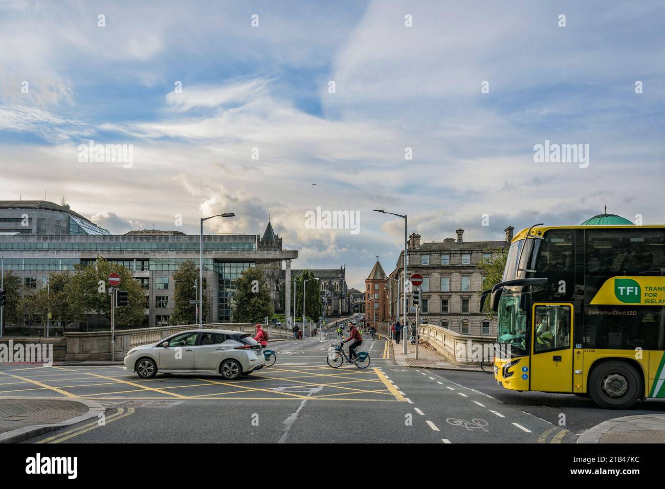 Dublin streets. Winetavern Street and O’Donovan Rossa Bridge . Dublin