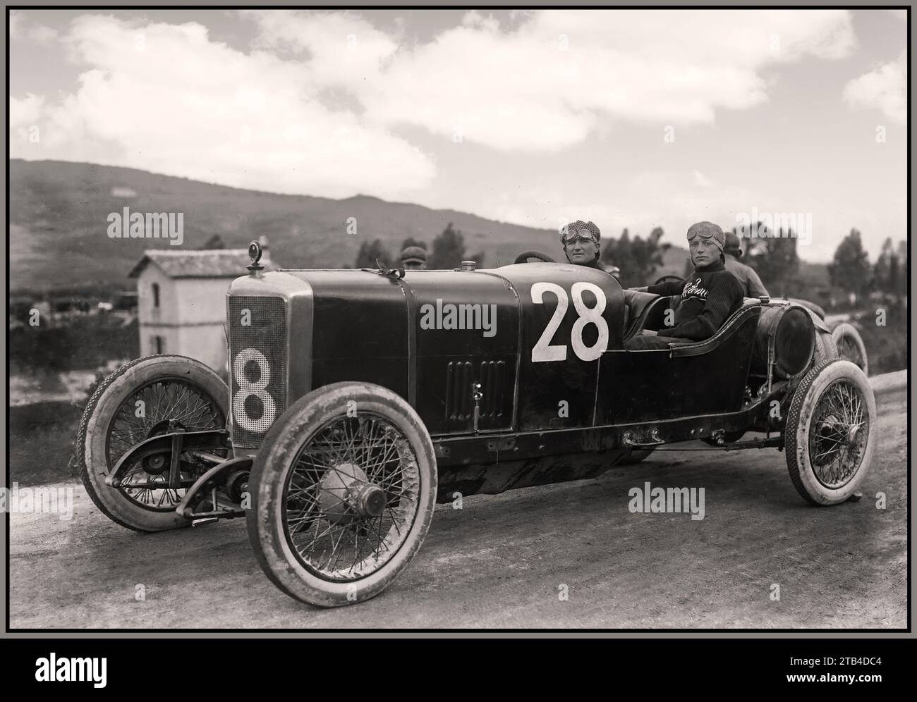 1922 Targa Florio vintage motor race with Augusto Tarabusi in an Alfa Romeo RL Sport Italy Stock Photo