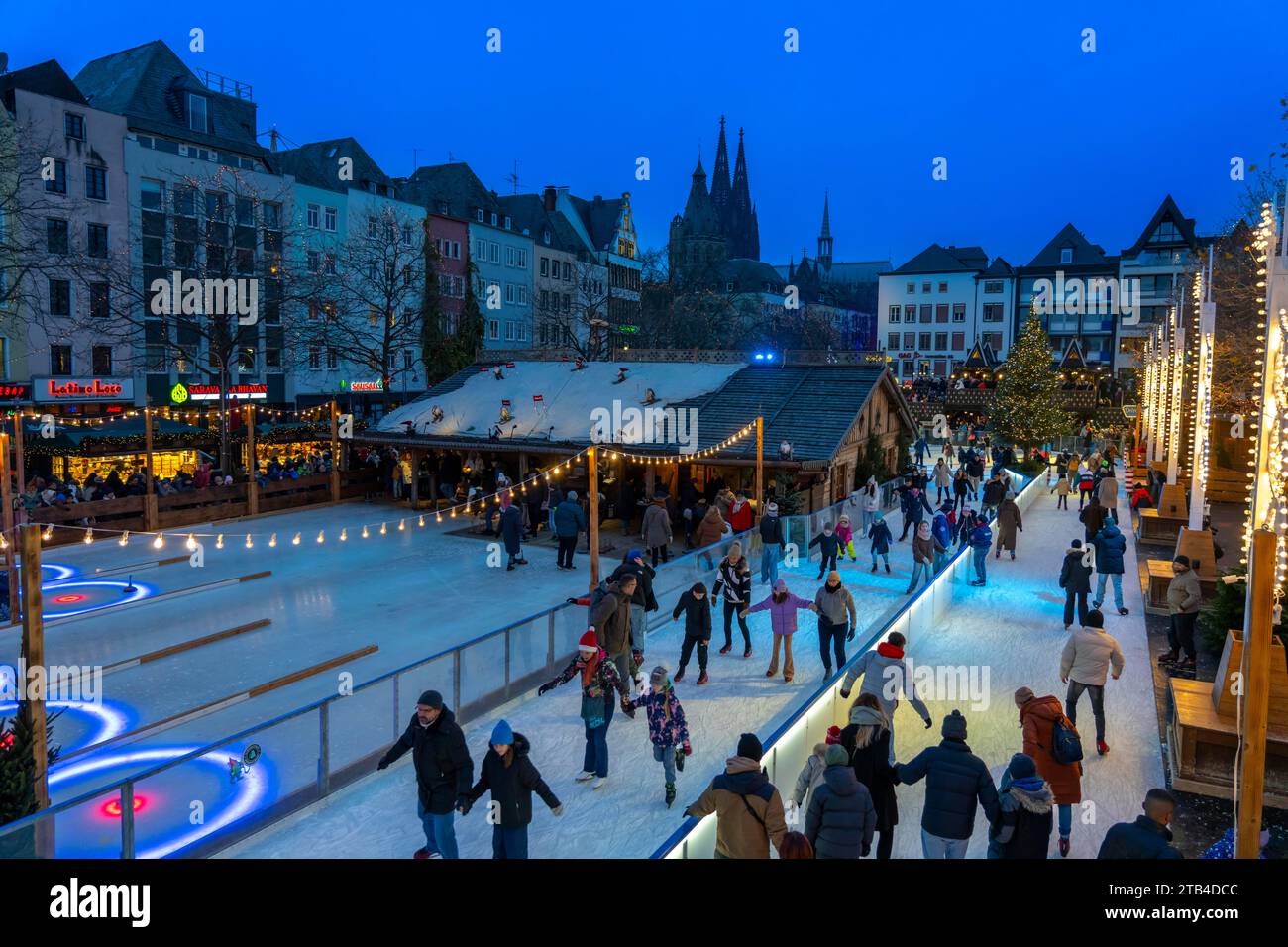 Ice skating rink at the Christmas market on Heumarkt in