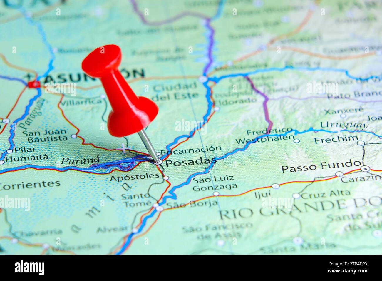 Posadas, Argentina pin on map Stock Photo Alamy