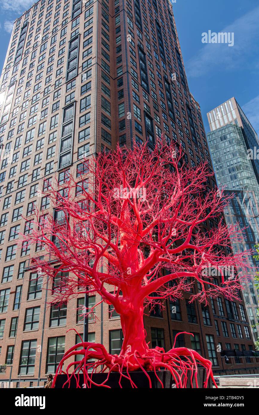 High Line Red Tree The high line new york hi-res stock photography and images - Alamy