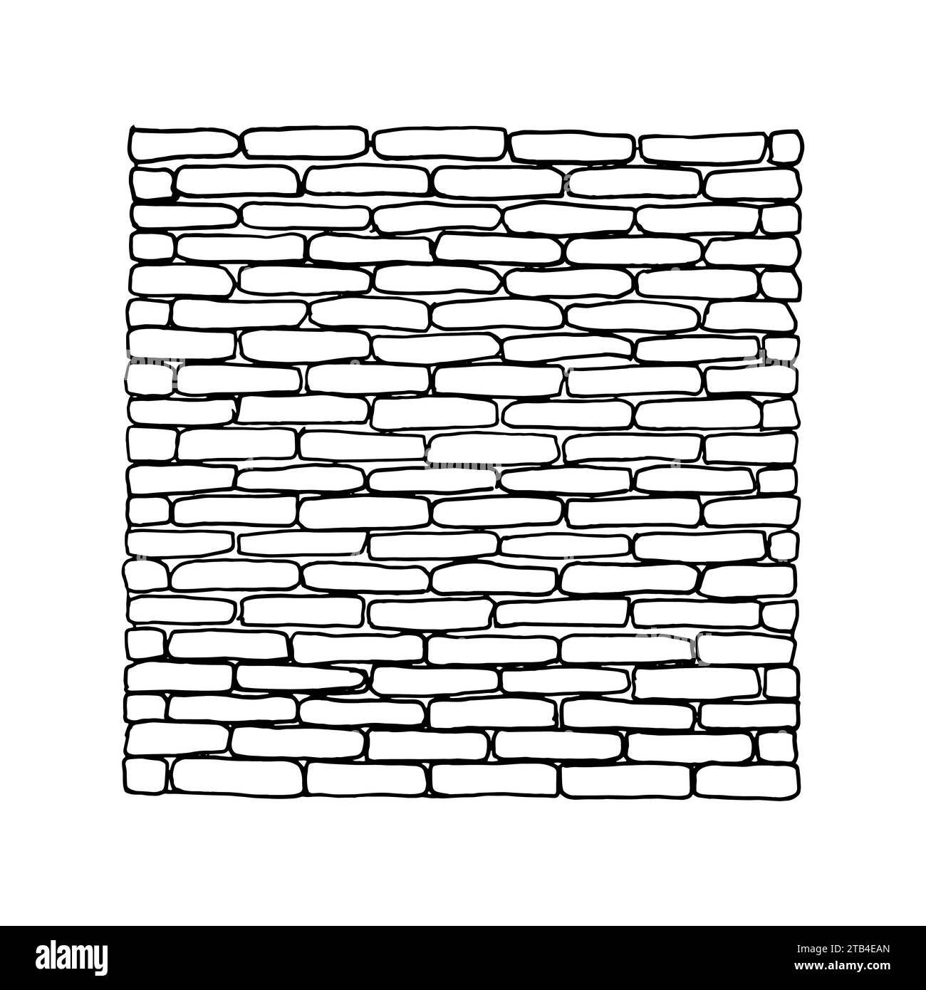 Background with an texture old white painted brick wall graphic. Interior in loft style. Black contour linear silhouette. Vector graphics outline Stock Vector