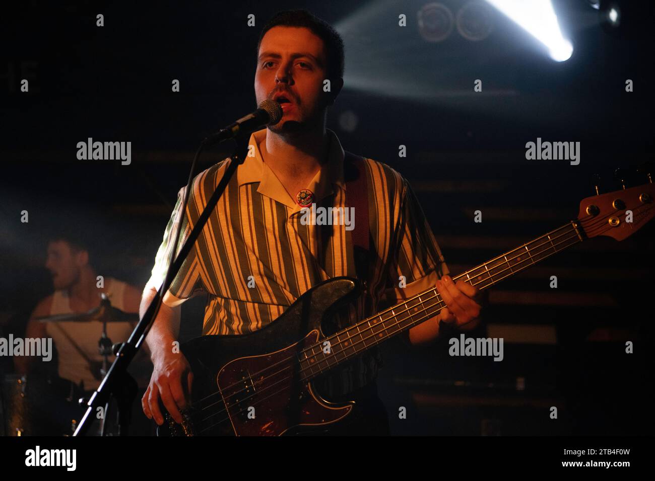 Declan Welsh and The Decadent West, a scottish power pop band, performing live in Berlin at the Badehaus. Stock Photo