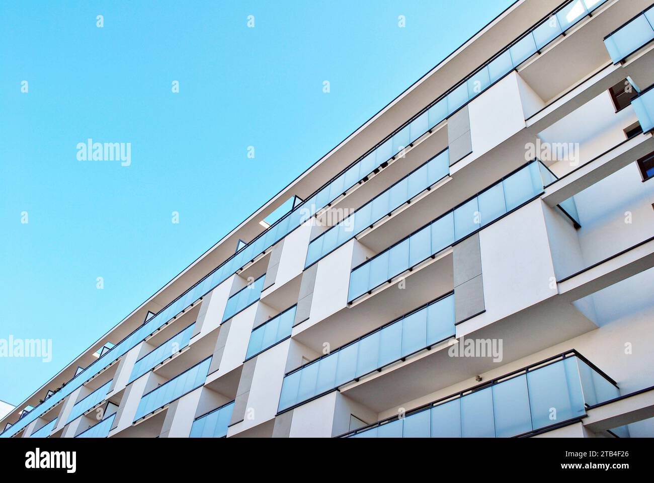 Flats In Building Multistory new modern apartment building. Stylish living block of flats ...