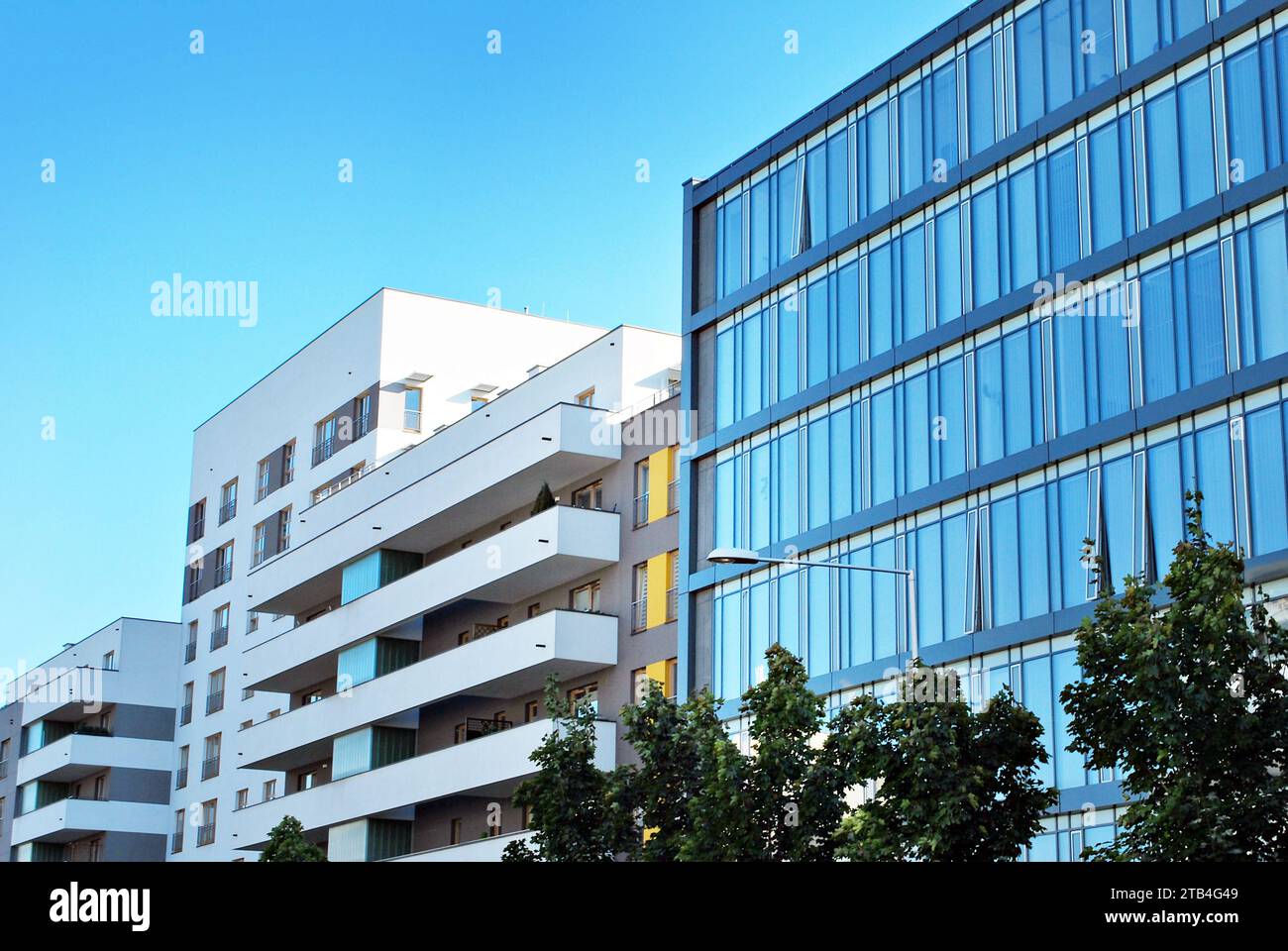 Flats In Building Multistory new modern apartment building. Stylish living block of flats ...