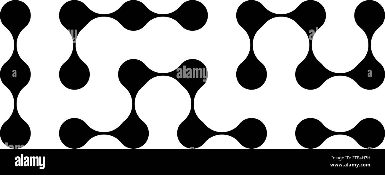 Black meta balls set. Connected morph dots. Liquid blobs pattern ...
