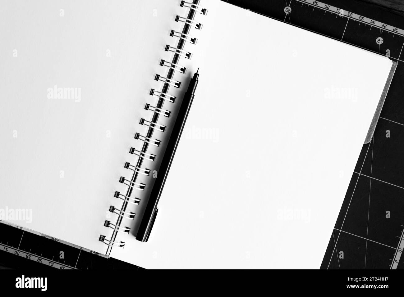 Empty notebook mockup template for banners and other design purposes, empty blank papers Stock Photo