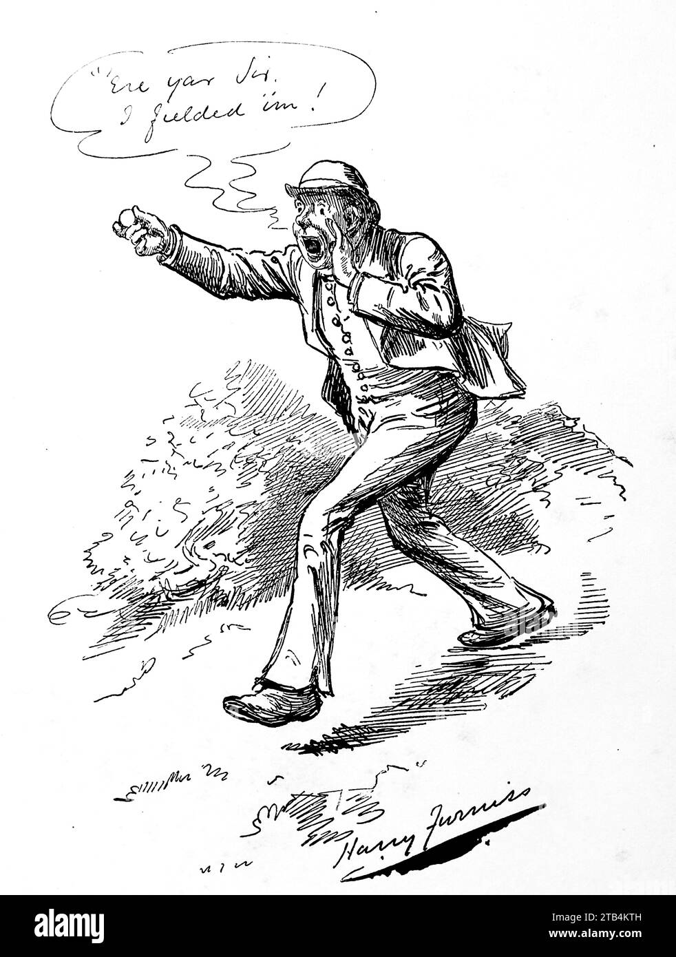 ‘Arry, A Sketch on London Links, a man finds a golf ball, by H. Furniss. From an illustration about golf, dating from 1889 to 1901. The history of golf is a long one. Though its origins are disputed, historians are generally agreed that what is known as “modern” golf began in the Middle Ages in Scotland. It was not until the mid to late nineteenth century that this sport became more popular in wider Britain, the British Empire and then the United States. Over the years the humble golf ball and golf club have changed vastly. Stock Photo