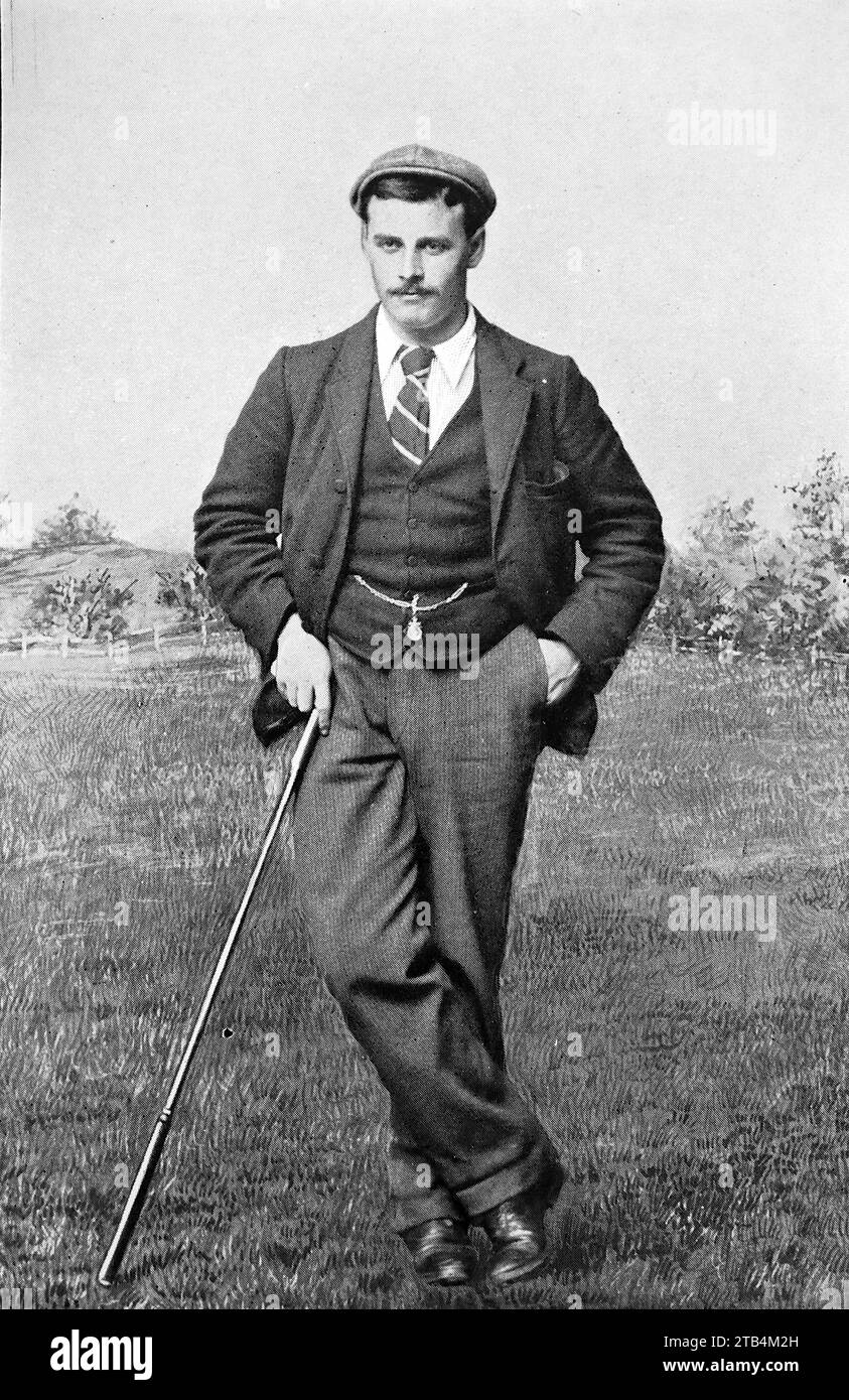 James Robb, from an unattributed photograph. From an illustration about golf, dating from 1889 to 1901. The history of golf is a long one. Though its origins are disputed, historians are generally agreed that what is known as “modern” golf began in the Middle Ages in Scotland. It was not until the mid to late nineteenth century that this sport became more popular in wider Britain, the British Empire and then the United States. Over the years the humble golf ball and golf club have changed vastly. Stock Photo