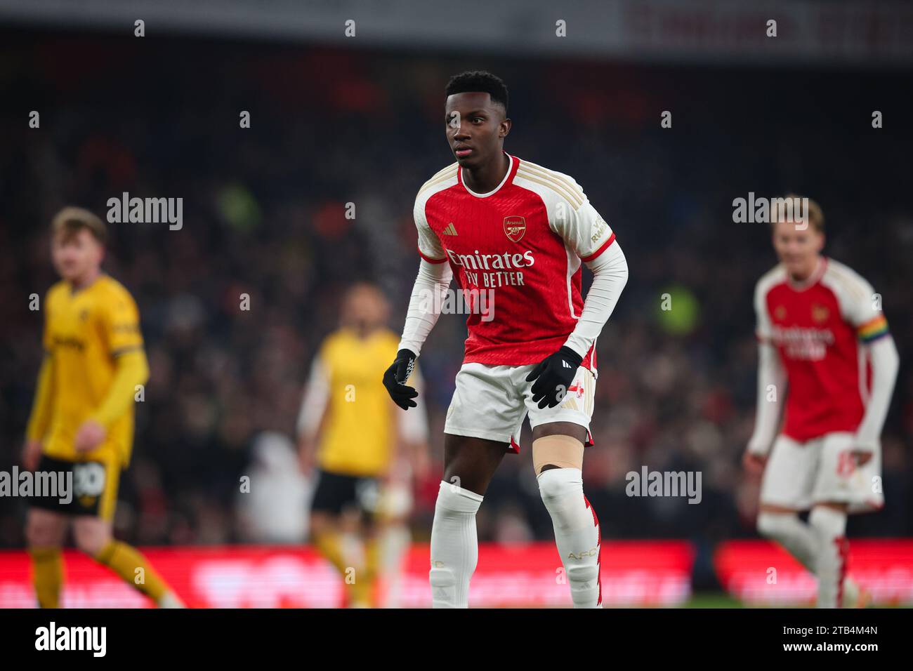 LONDON, UK - 2nd Dec 2023:  Eddie Nketiah of Arsenal looks on during the Premier League match between Arsenal and Wolverhampton Wanderers at Emirates Stock Photo
