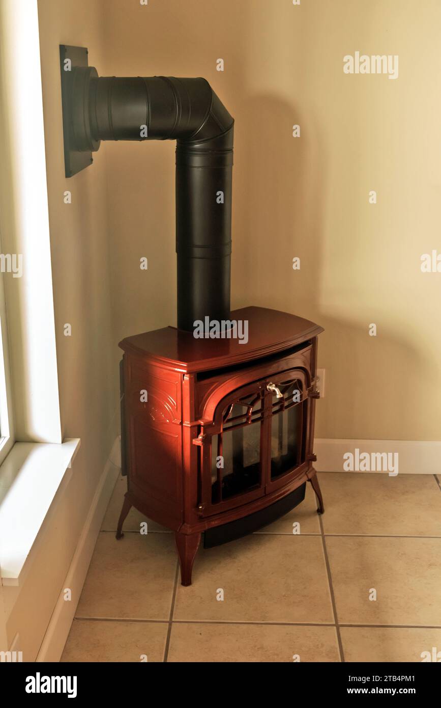 Portable stove in the country house .State Washington , USA, Stock Photo