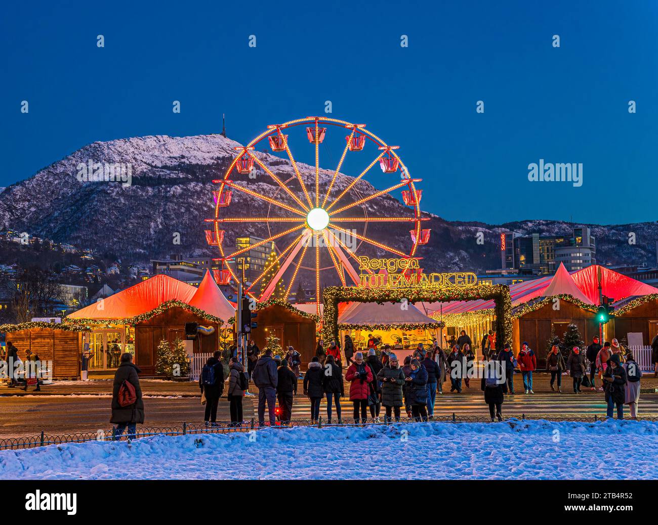 The annual Christmas Market in Bergen, Norway Stock Photo Alamy