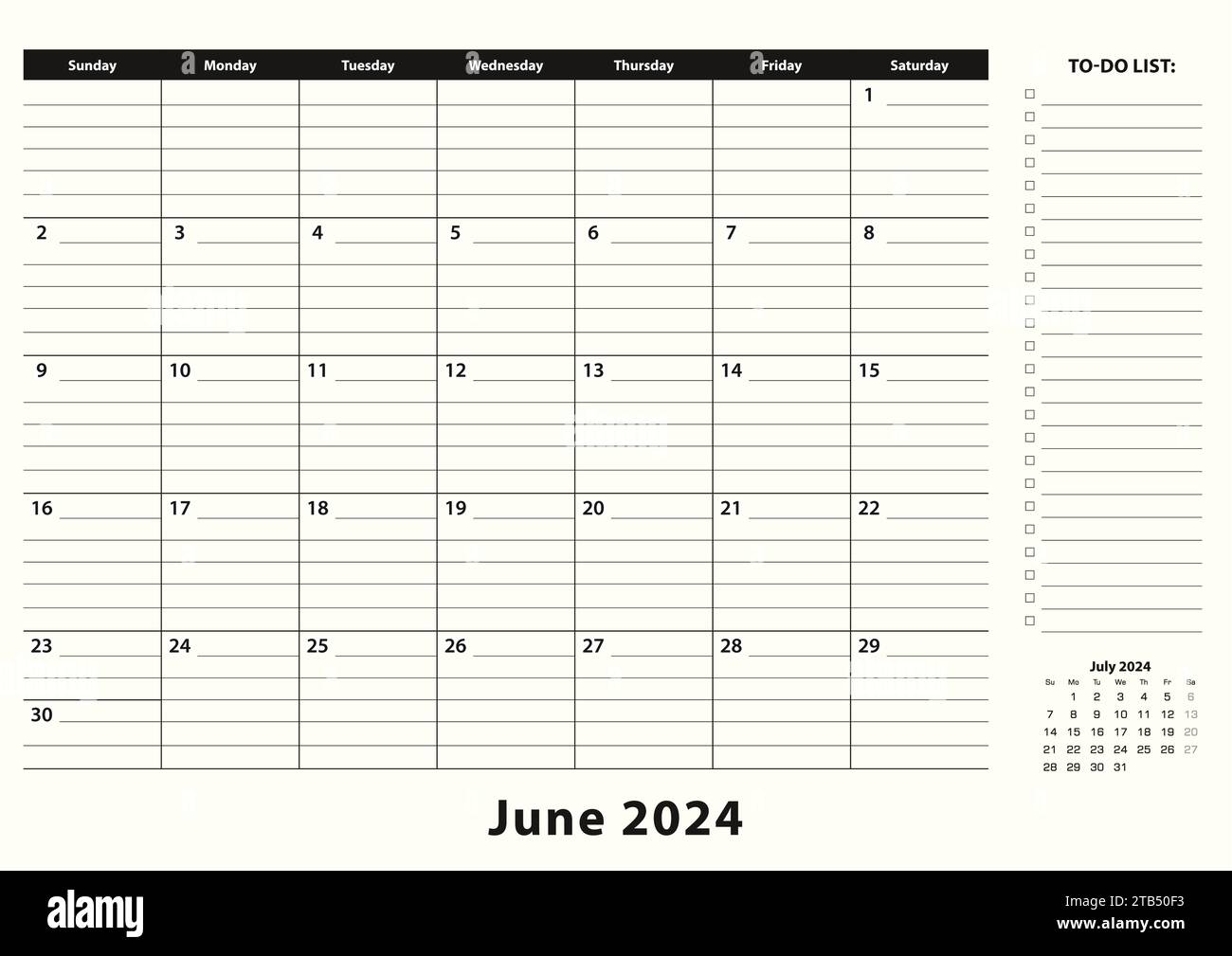 June 2024 Monthly Business Desk Pad Calendar. June 2024 calendar ...