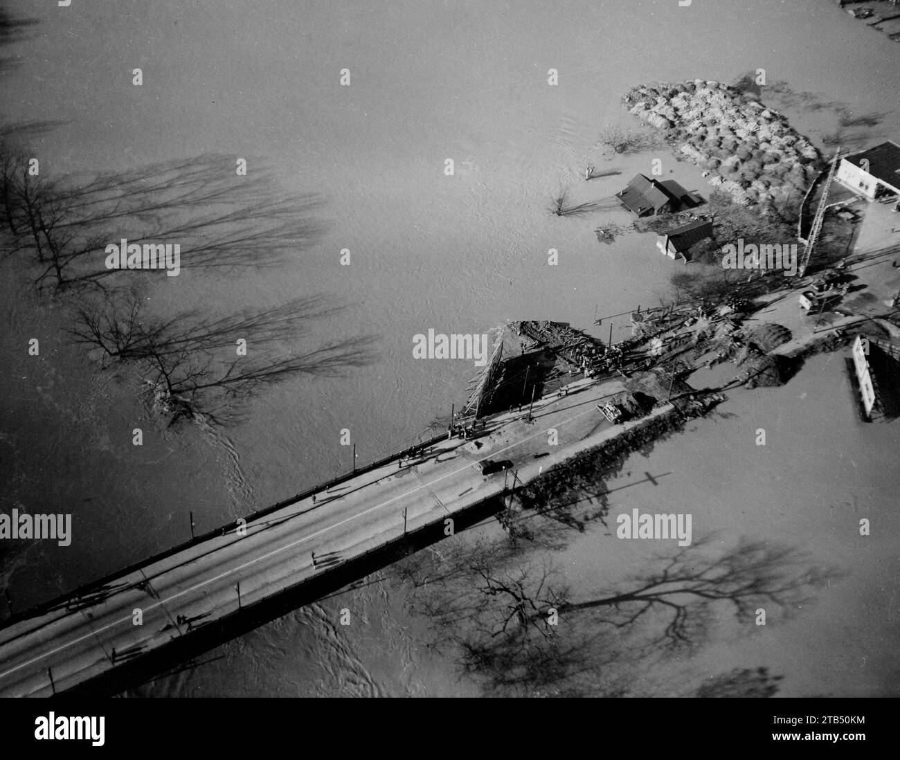 Aerial view of WarnerRobins, Flood of 1949 Stock Photo Alamy