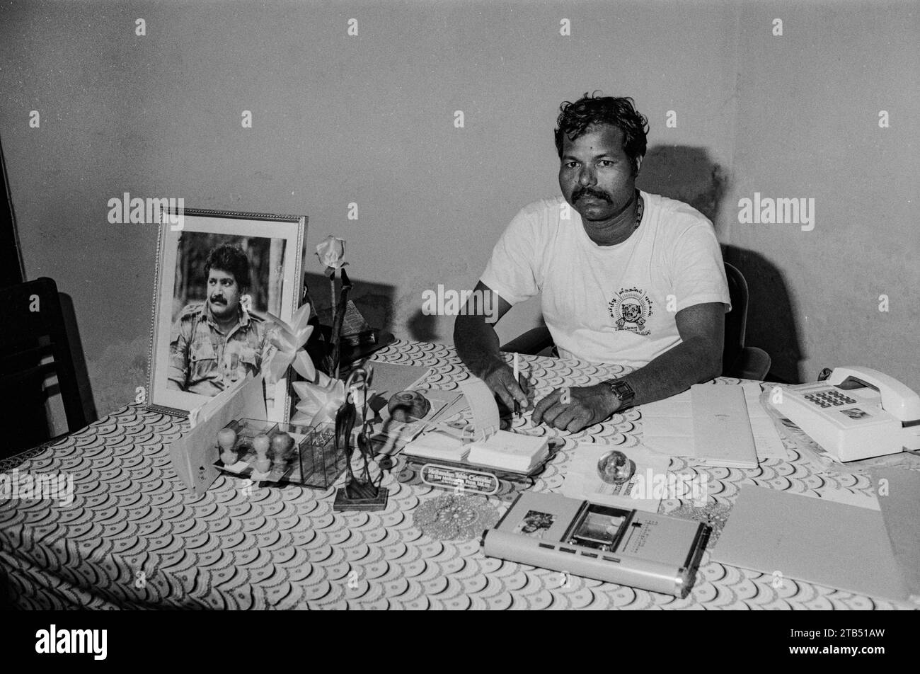 The Liberation Tigers of Tamil Eelam LTTE fought to create an independent Tamil state called Tamil Eelam in the northeast of the island, due to the continuous discrimination and violent persecution against Sri Lankan Tamils by the Sinhalese-dominated Sri Lankan Government. Leader Velupillai Prabhakaran cited violent incidents of the 1958 anti-Tamil pogrom during his childhood that led him to militancy. In 1975, he assassinated the Mayor of Jaffna Alfred Duraiappah in revenge for the 1974 Tamil conference incident. The LTTE was founded in 1976 as a reaction to the Sri Lankan Constitution 1972 Stock Photo