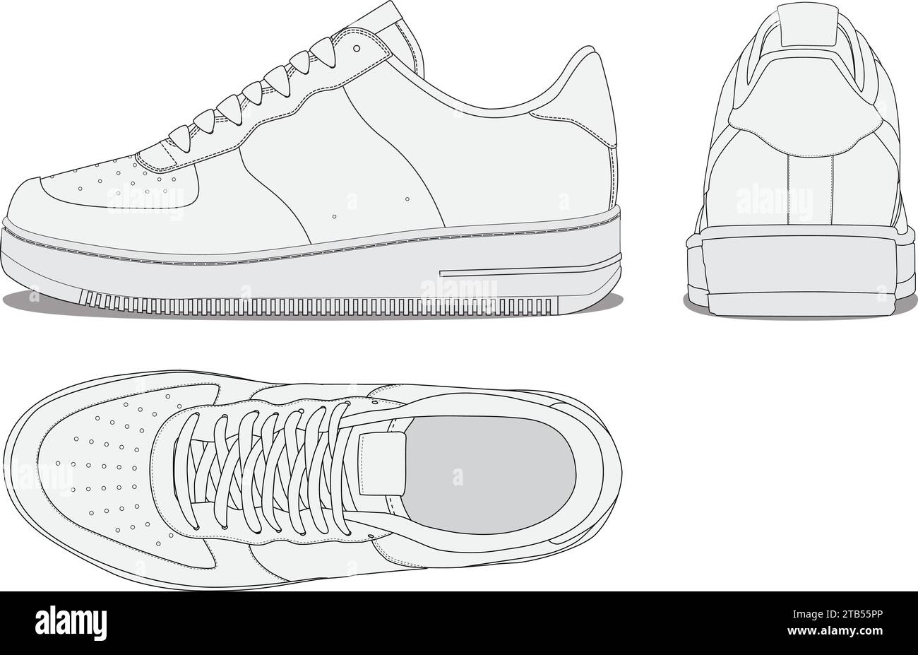 Basic sneaker low vector illustration template Stock Vector