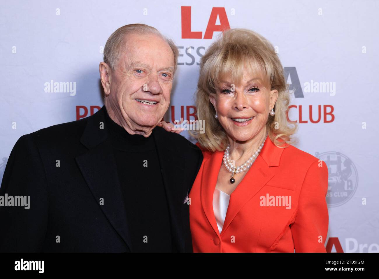 Los Angeles, California, USA. 3rd  December, 2023. Jon Eicholtz (husband) and actress Barbara Eden attending the 16th Annual National Arts and Entertainment Journalism Awards in Los Angeles, California. Credit: Sheri Determan Stock Photo