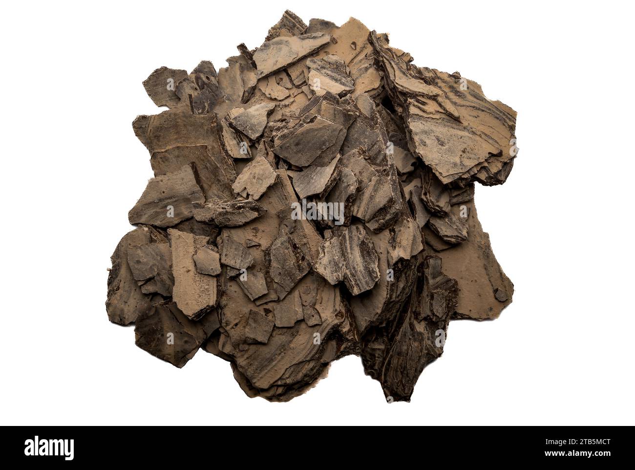 Chocolate flakes on a white isolated background. Stock Photo