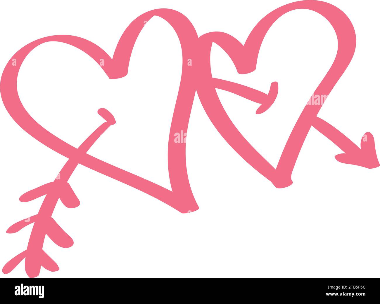scribbled heart romance Stock Vector